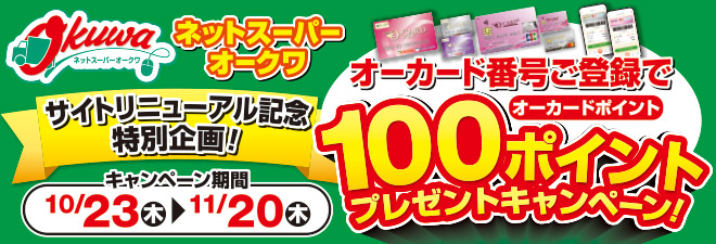 ネットスーパー100ポイントプレゼント